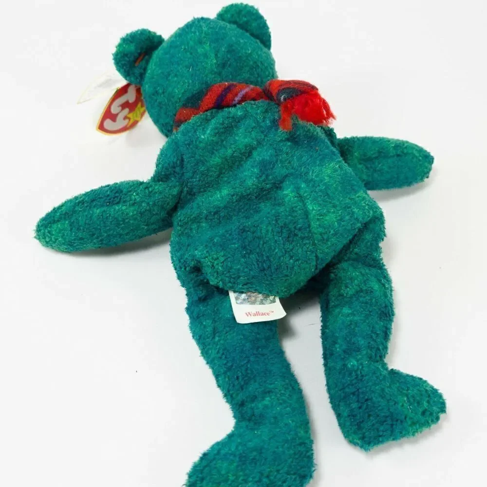 RETIRED Ty Beanie Baby WALLACE BEAR ERRORS With Tags RARE